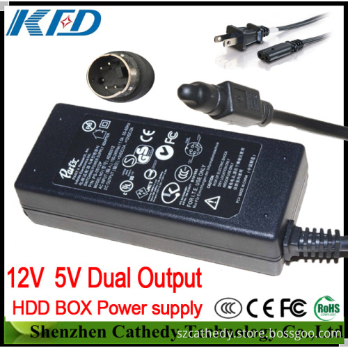 Dual Voltage Power Charger for HDD Enclosure 12V 5V 2A